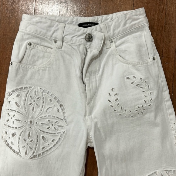 Isabel Marant White Embroidered Jeans - Picture 2 of 3